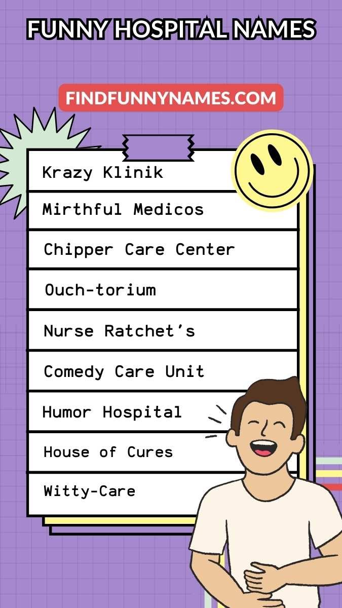 200 Funny Hospital Names Laughter As The Best Medicine 