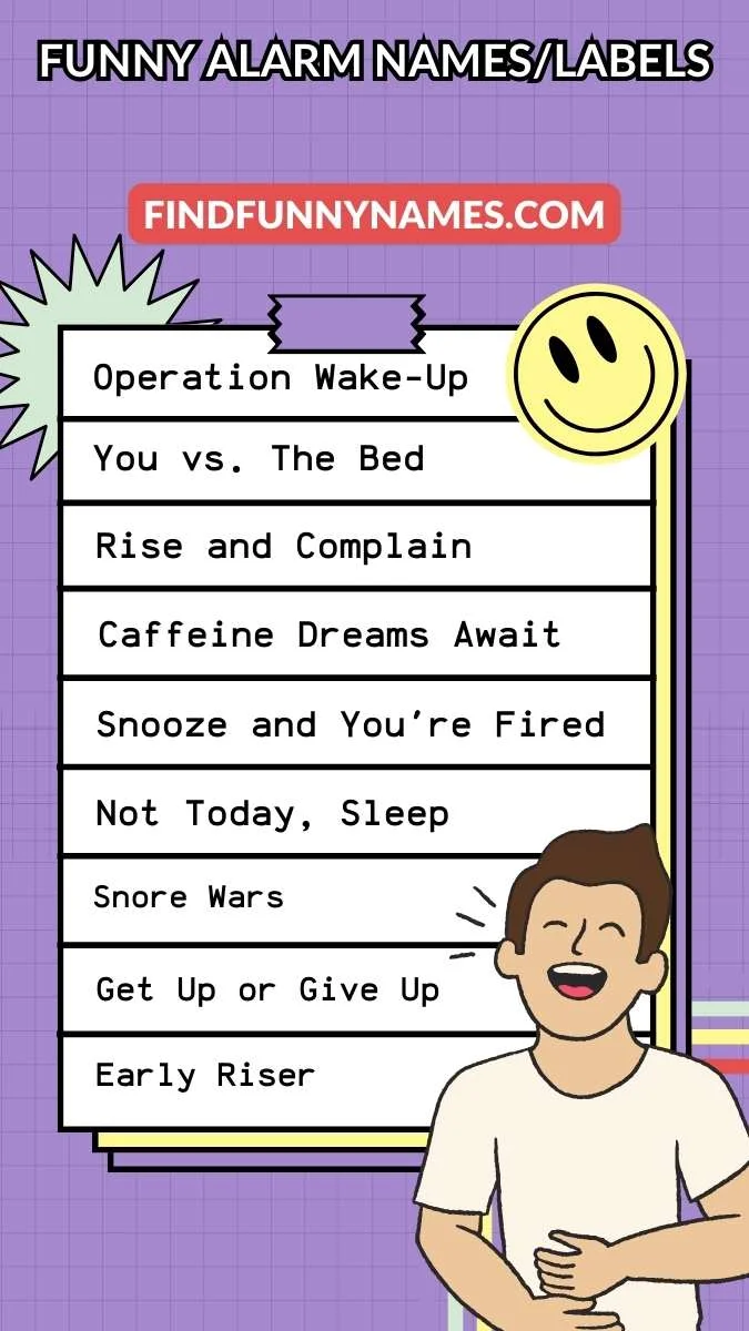 Funny Alarm Names/Labels Ideas List!