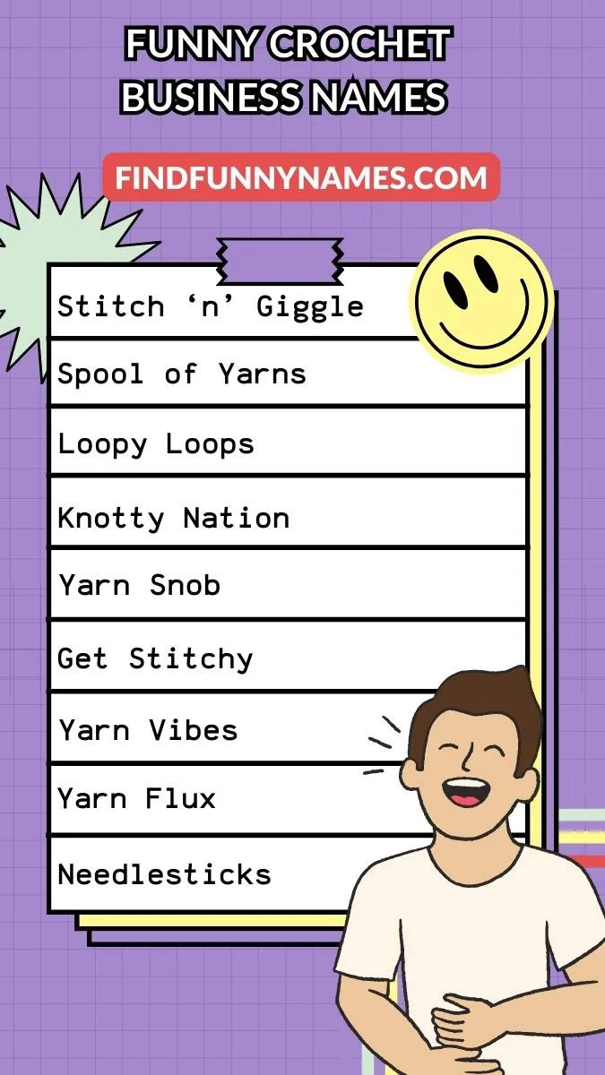 Funny Crochet Business Names Ideas list