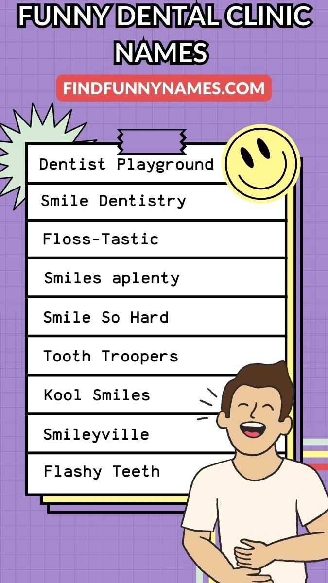 Funny Dental Clinic Names Ideas List