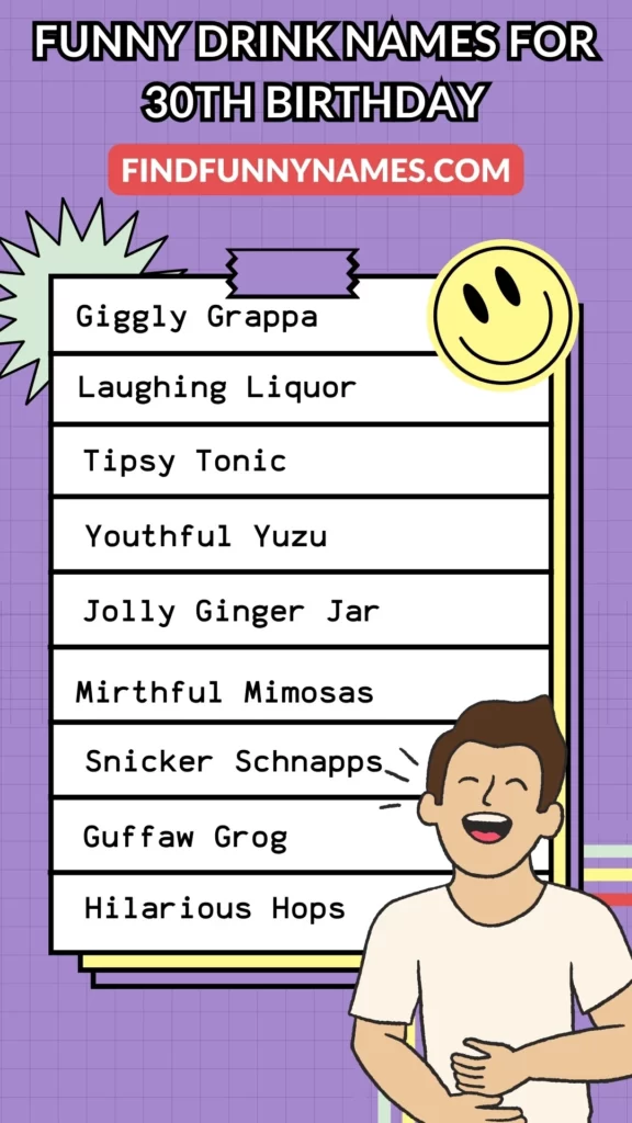 320 Funny Drink Names For 30th Birthday General And Specific 