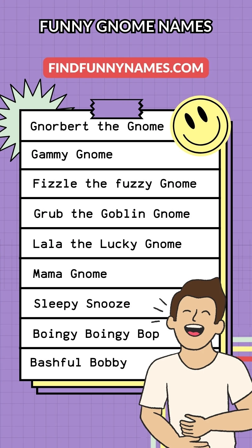Funny Gnome Names Ideas List