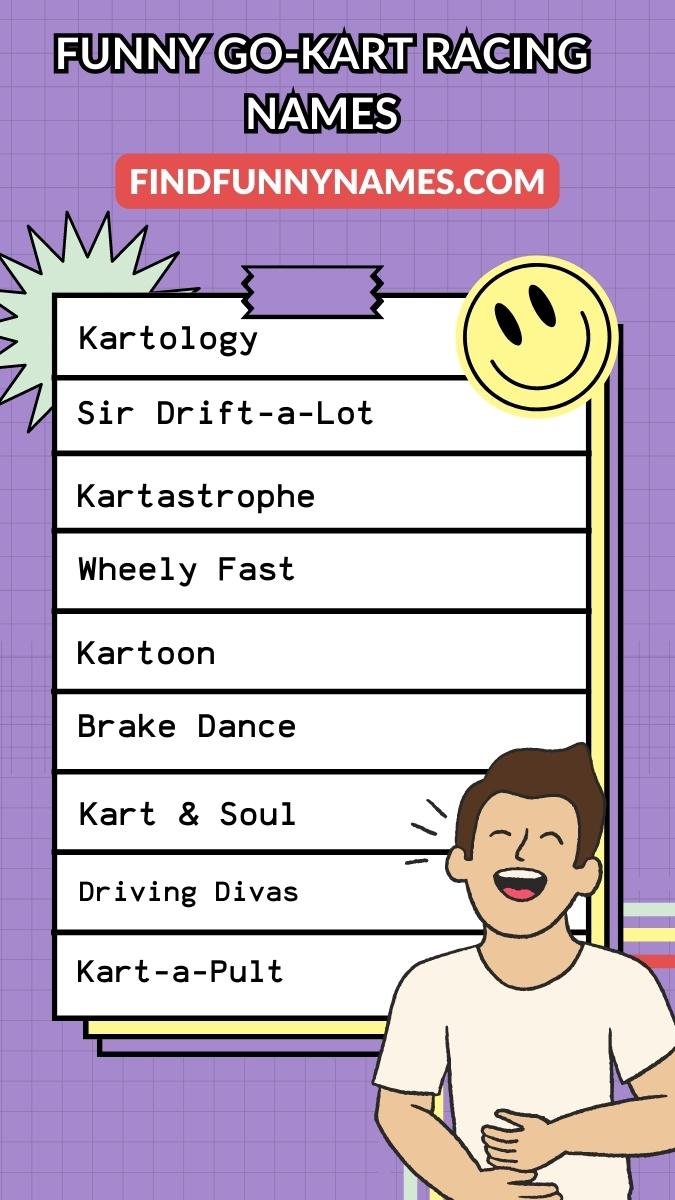 Funny Go-Kart Racing Names Ideas List