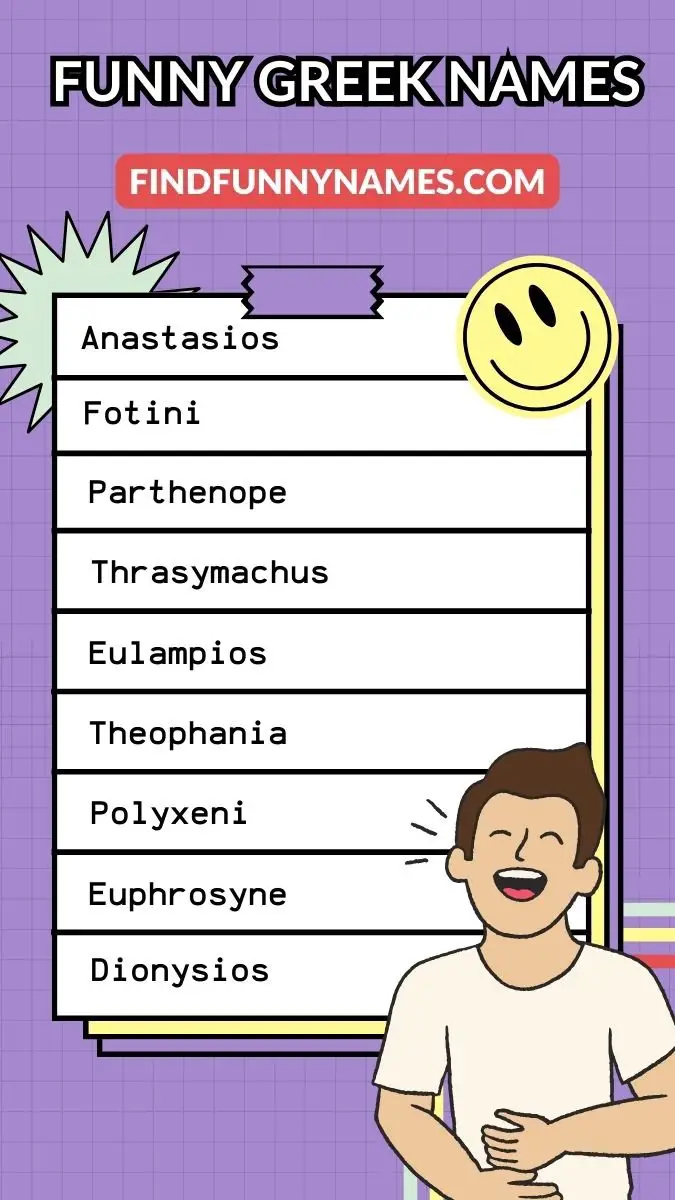 Funny Greek Names Ideas List