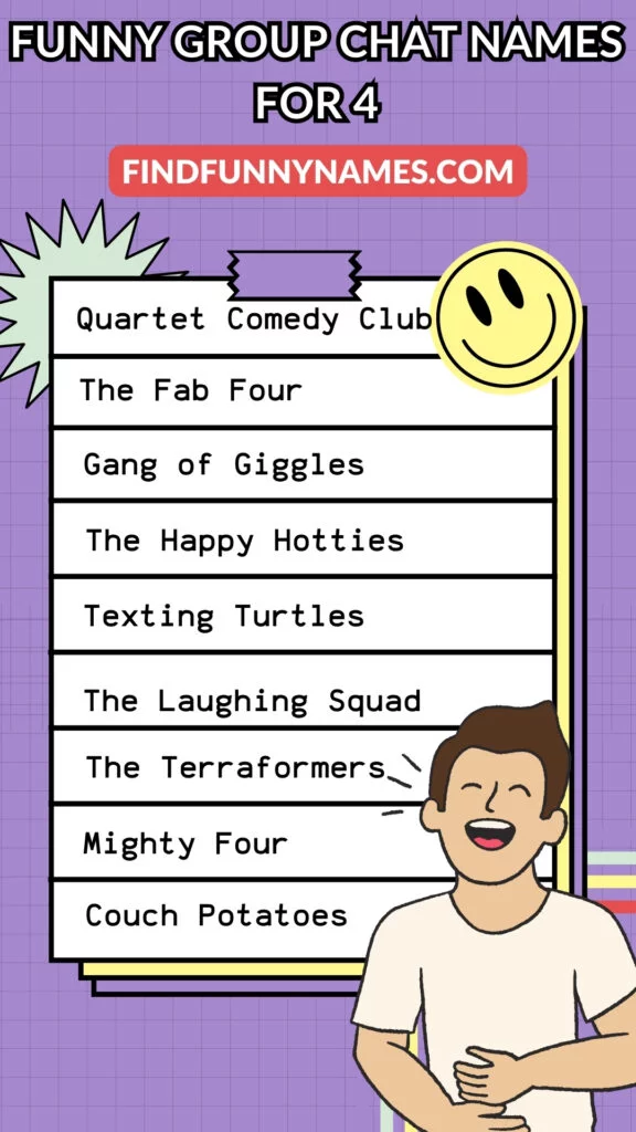 Funny Group Chat Names for 4 Ideas List