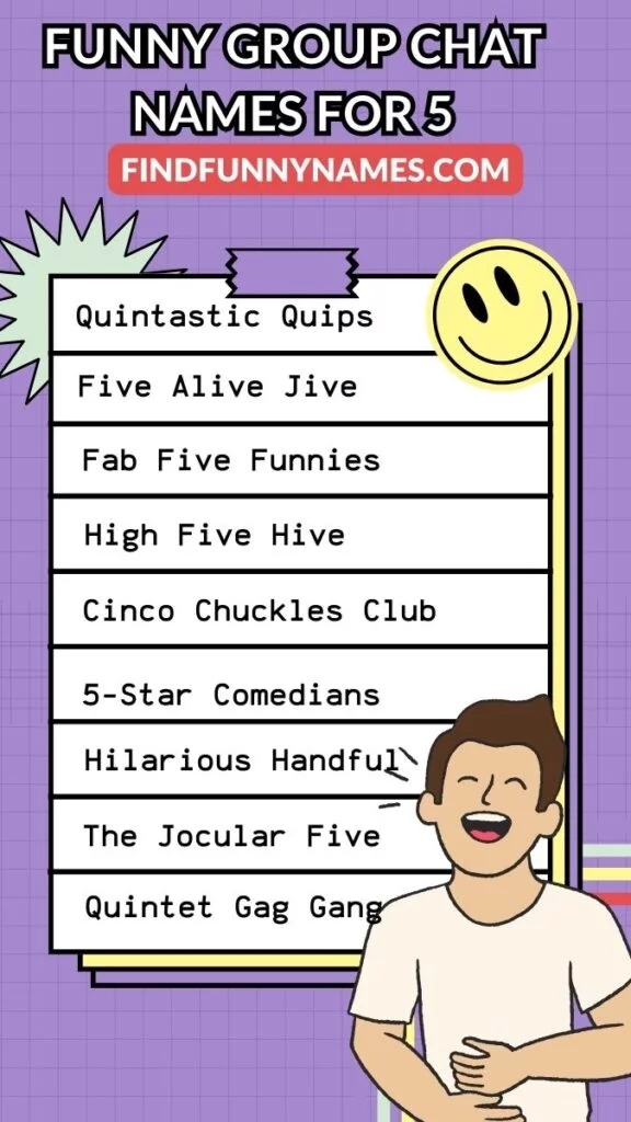 Funny Group Chat Names for 5 Ideas List