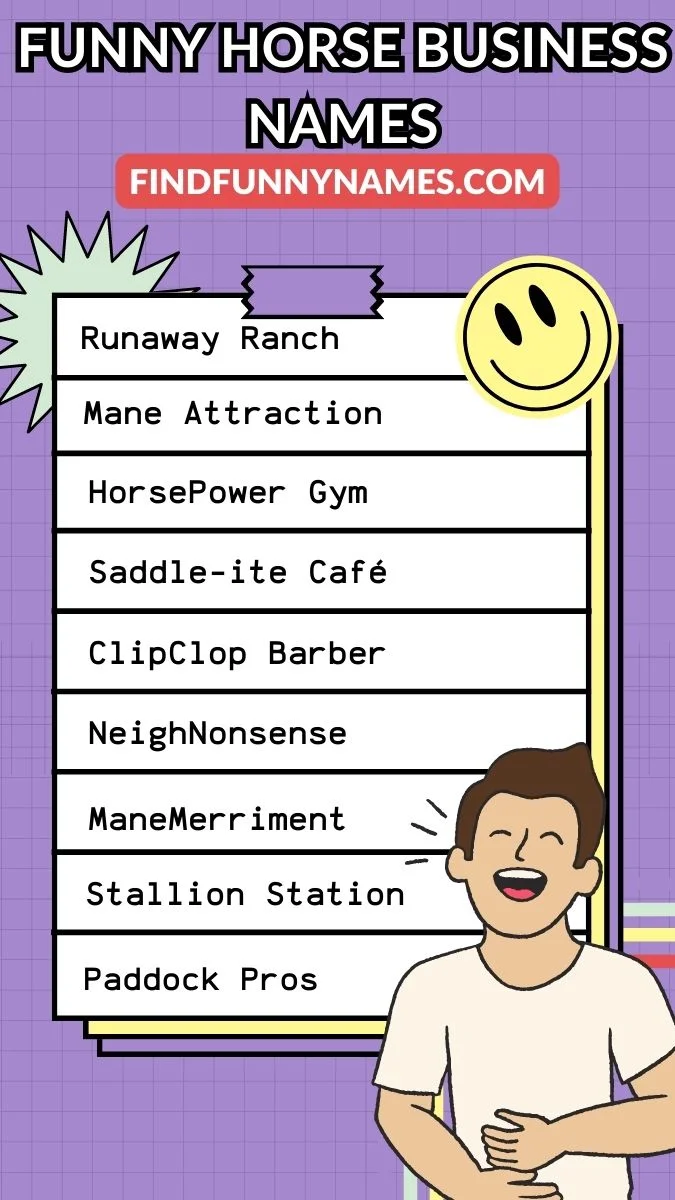 Funny Horse Business Names Ideas List 