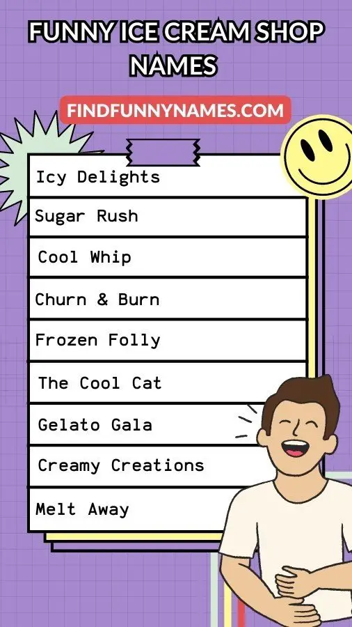 Funny Ice Cream Shop Names Ideas List
