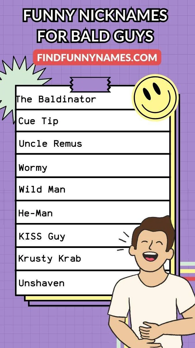 Funny Nicknames For Bald Guys Ideas List