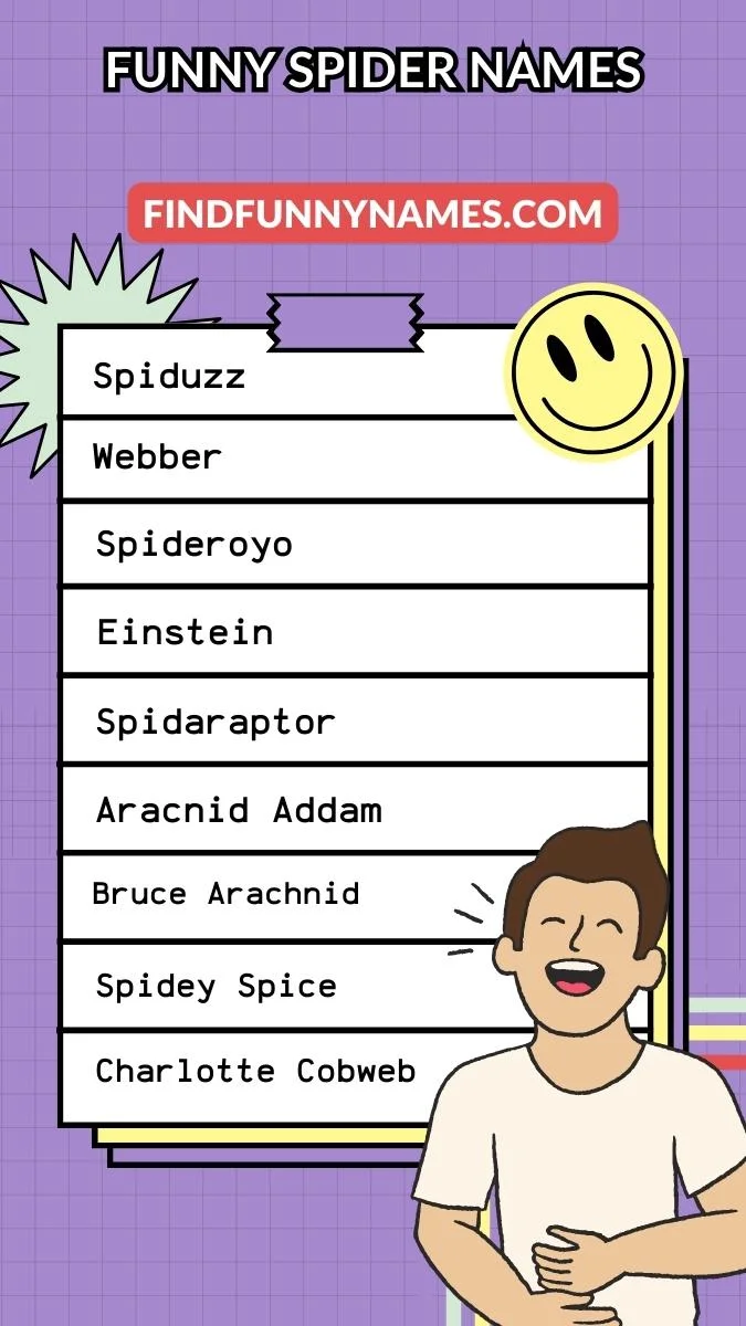 Funny Spider Names Ideas List!