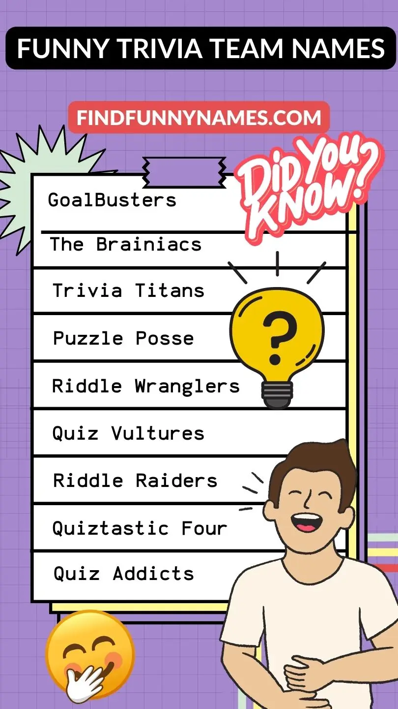 Funny Trivia Team Names 250 Hilarious Options For Game Night 