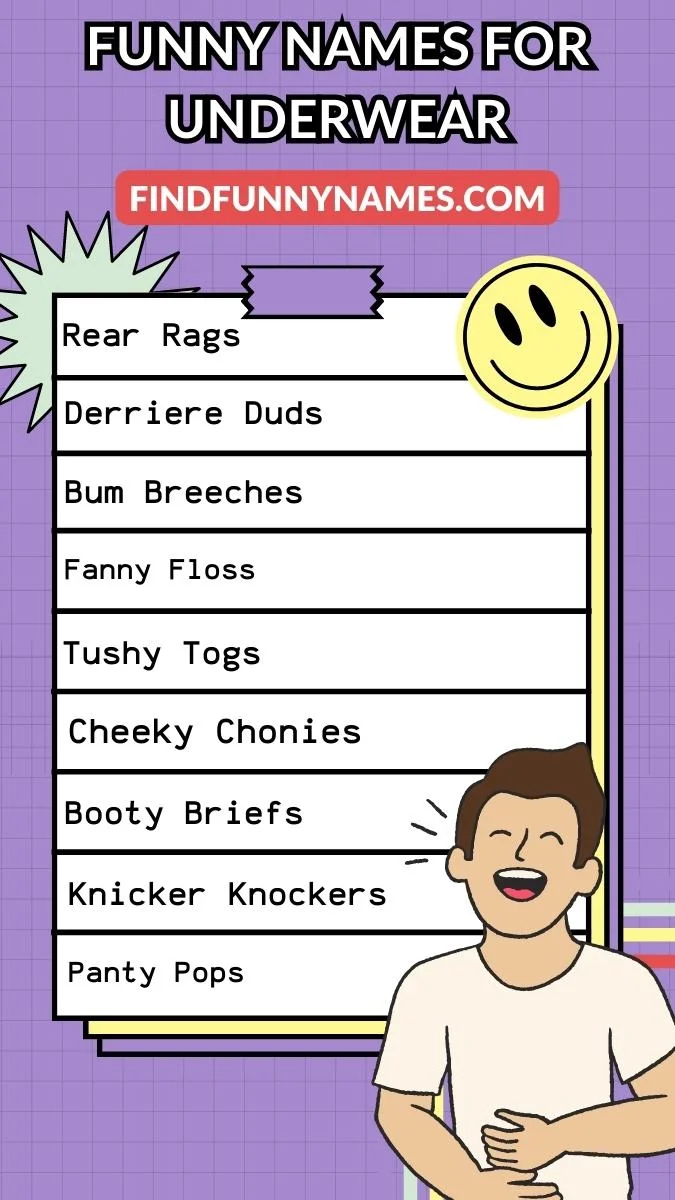 Hilarious Names For Underwear Ideas List.